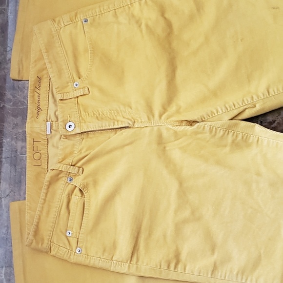 Anne Taylor LOFT Mustard Corduroy sz 8 - Picture 2 of 3